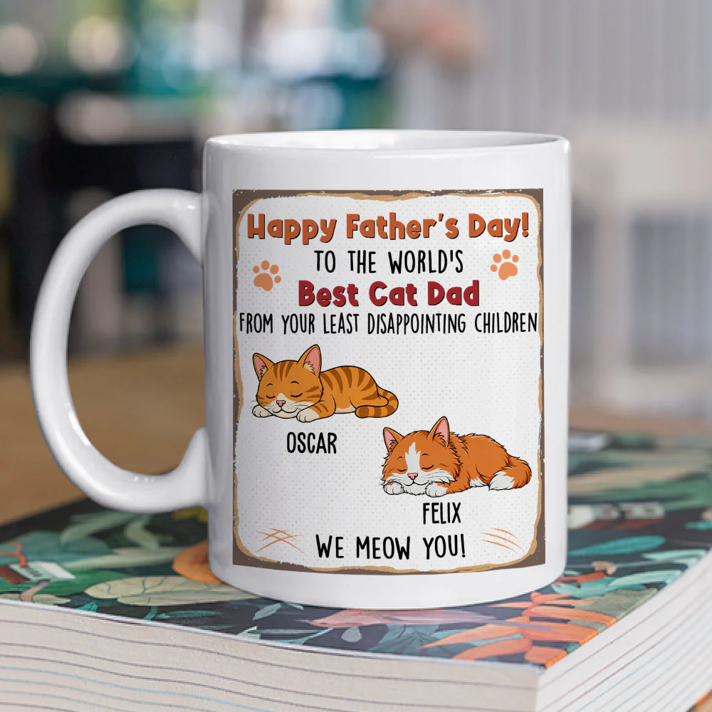 Least Disappointing Cat - Personalized Custom Coffee Mug - Image 2