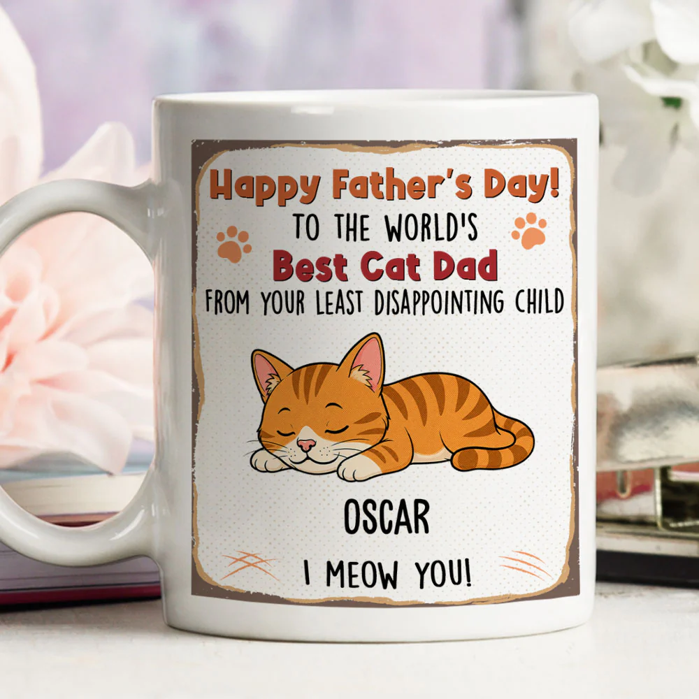 Least Disappointing Cat - Personalized Custom Coffee Mug - Image 3