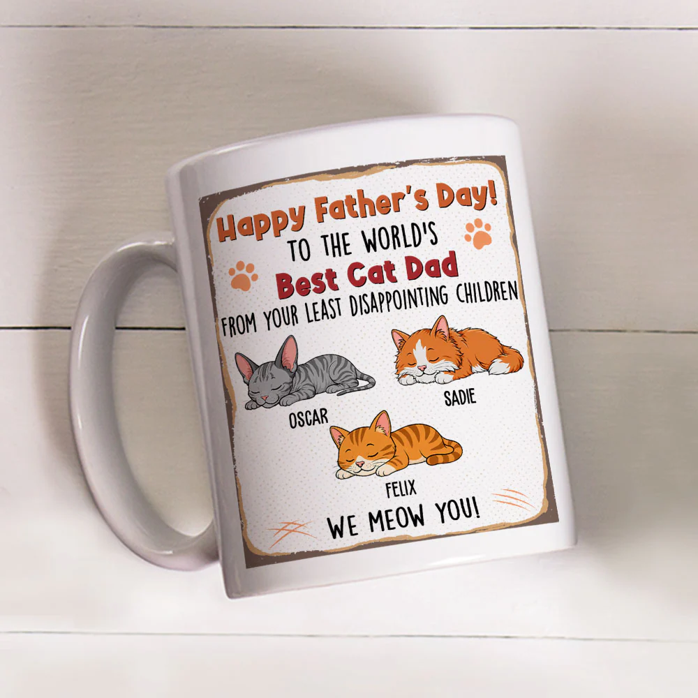 Least Disappointing Cat - Personalized Custom Coffee Mug - Image 4