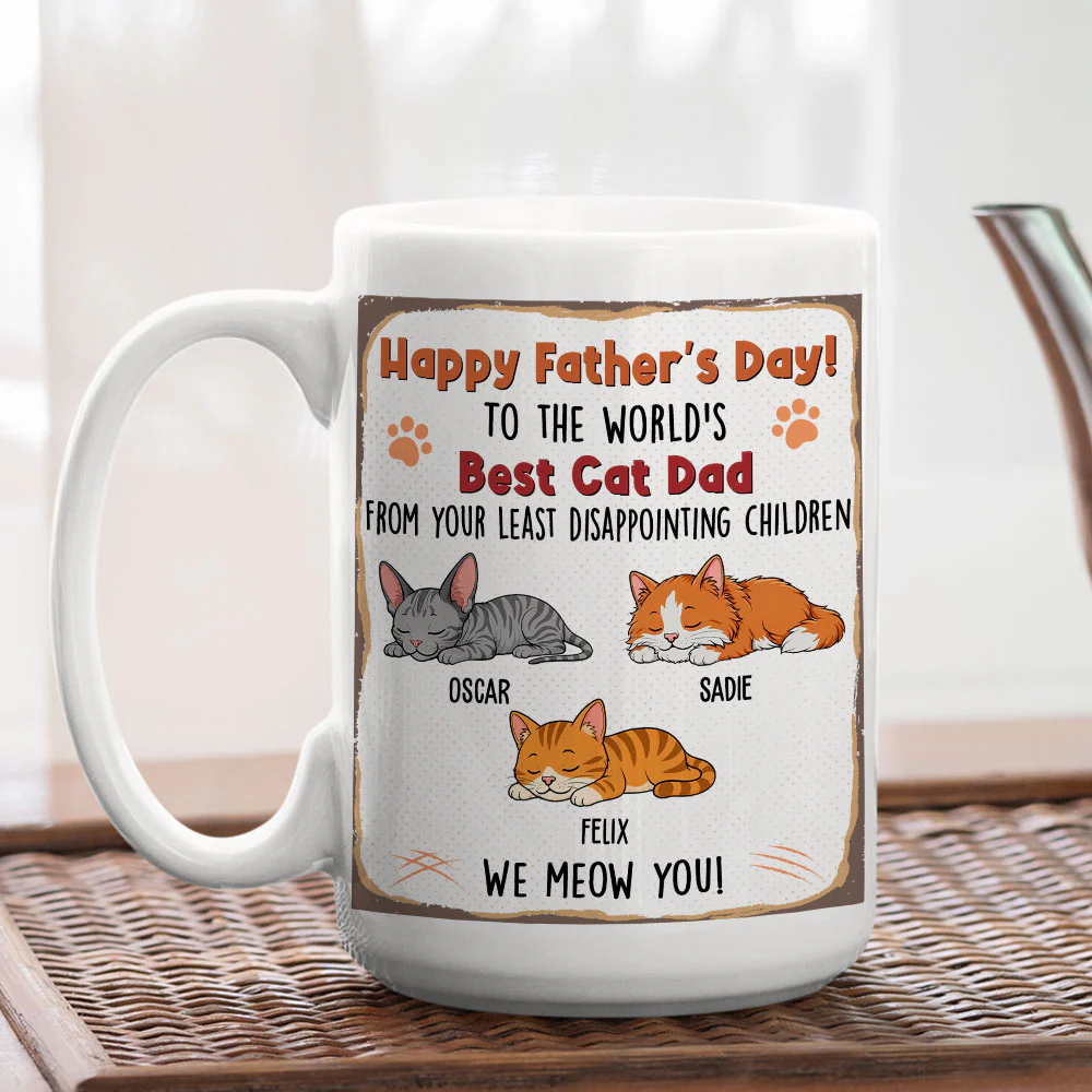 Least Disappointing Cat - Personalized Custom Coffee Mug - Image 5