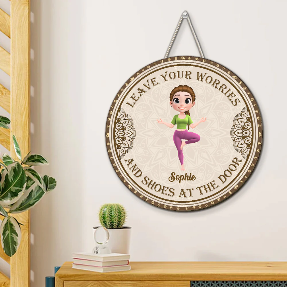 Leave At The Door - Personalized Custom Wood Sign - Image 3