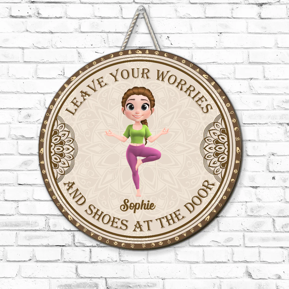 Leave At The Door - Personalized Custom Wood Sign - Image 5