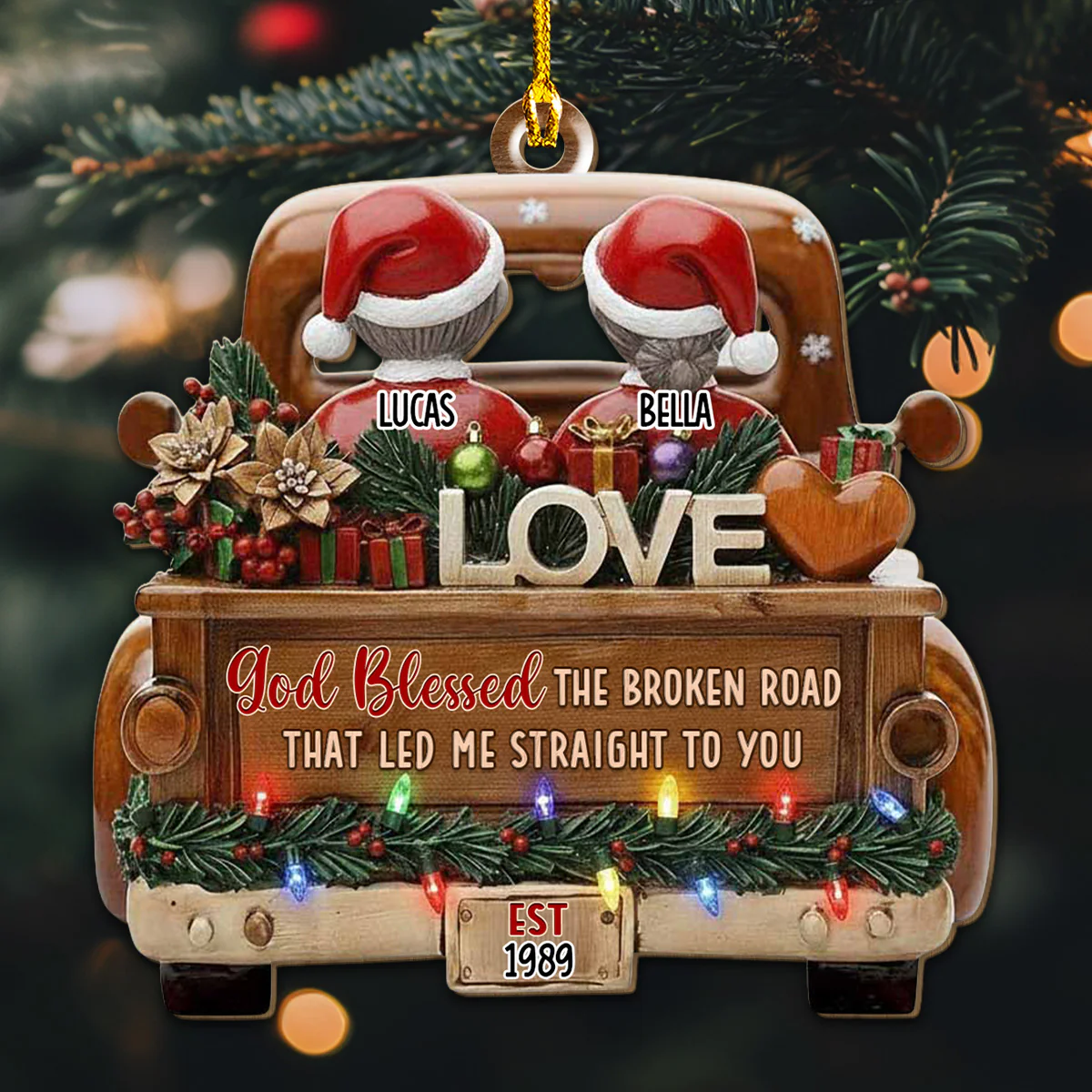 Led Me Straight To You - Personalized Custom 3D Effect Wood Ornament - Image 3