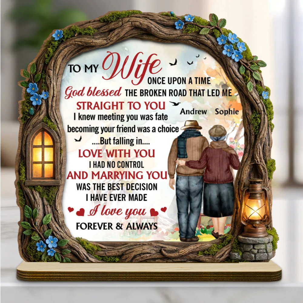 Led Me To You - Personalized Custom 2-Layer Wood Plaque With Flat Base - Image 8