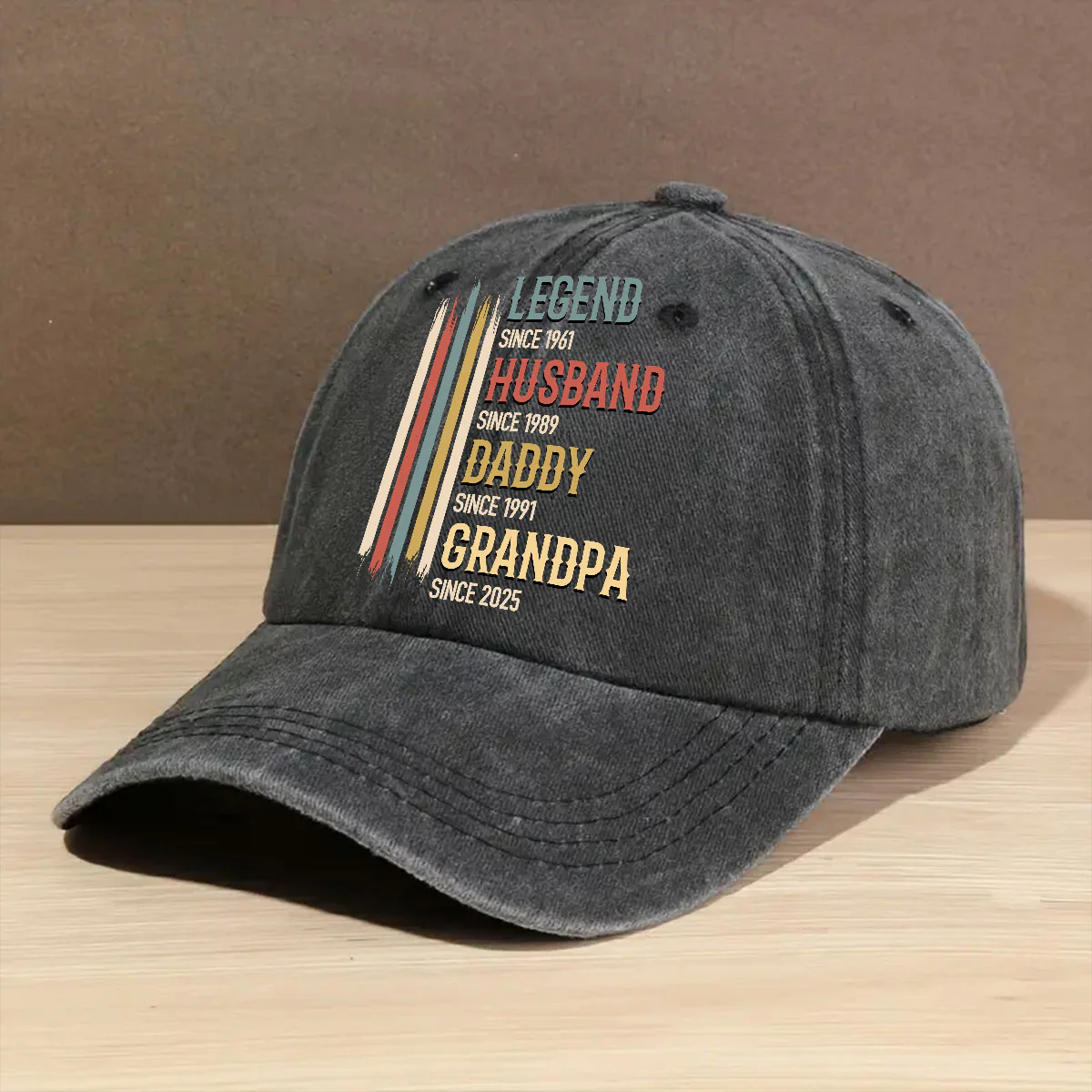 Legacy Of A Legend - Personalized Custom Vintage Washed Denim Cap - Image 2