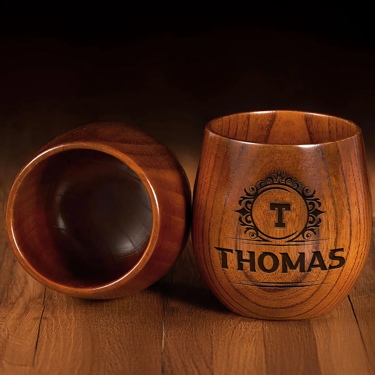 Legend, Husband, Dad, Grandpa - Personalized Custom Engraved Wooden Whiskey Glass - Image 4