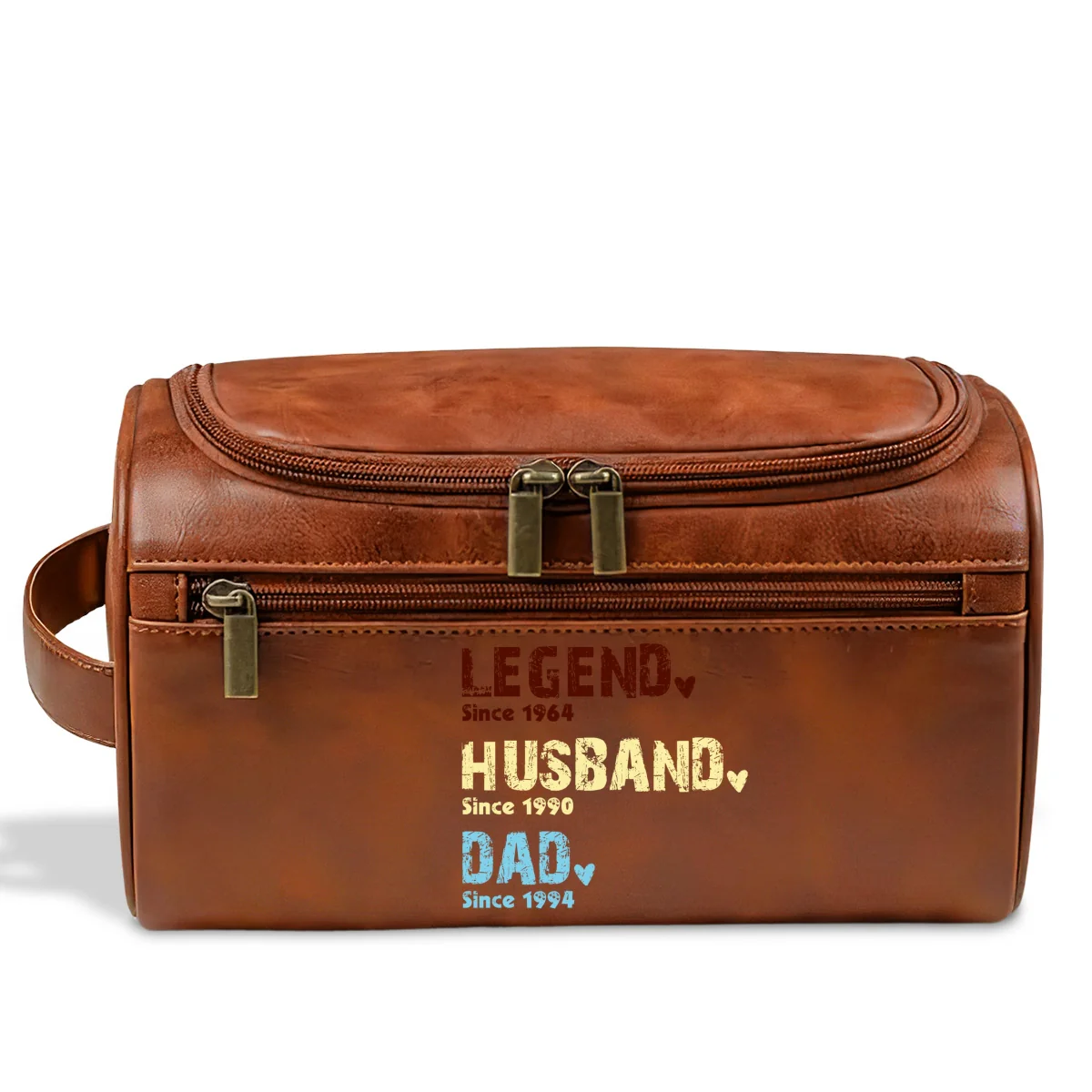 Legend Husband Dad Grandpa - Personalized Custom Leather Toiletry Bag - Image 6
