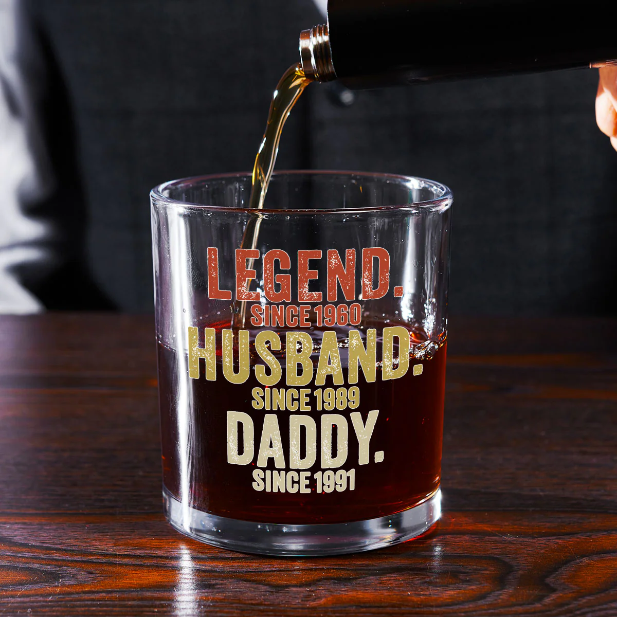 Legend Husband Dad Papa - Personalized Custom Whiskey Glass - Image 3