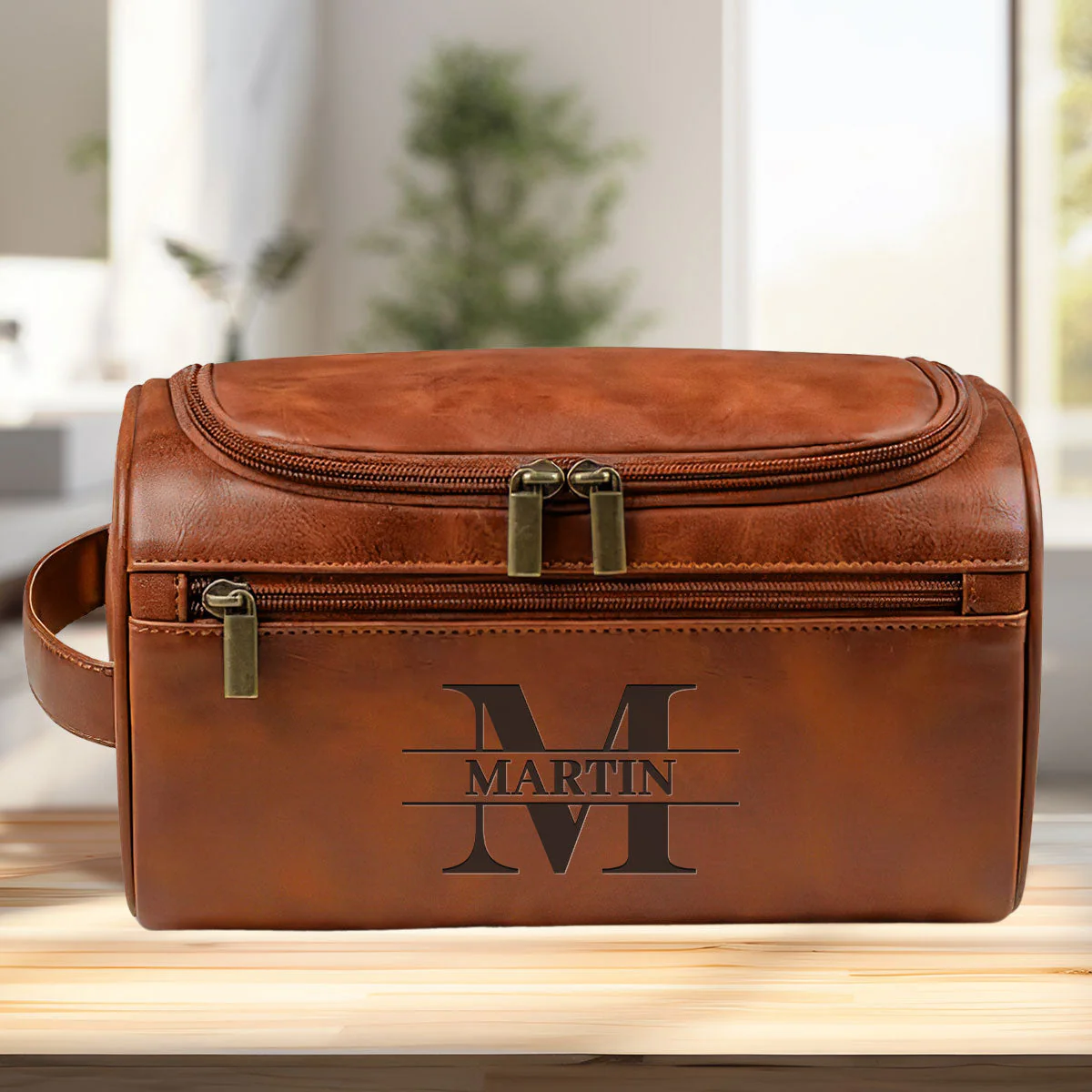 Legend - Personalized Custom Engraved Leather Toiletry Bag - Image 3