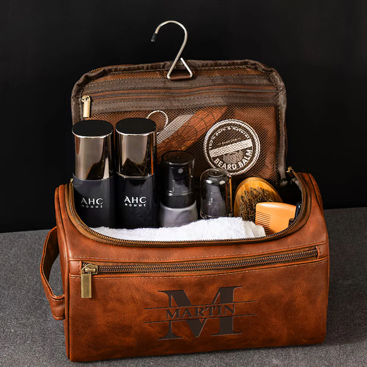 Legend - Personalized Custom Engraved Leather Toiletry Bag - Image 5
