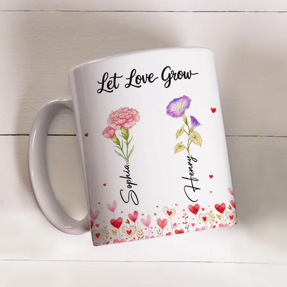 Let Love Grow - Personalized Custom Coffee Mug - Image 3