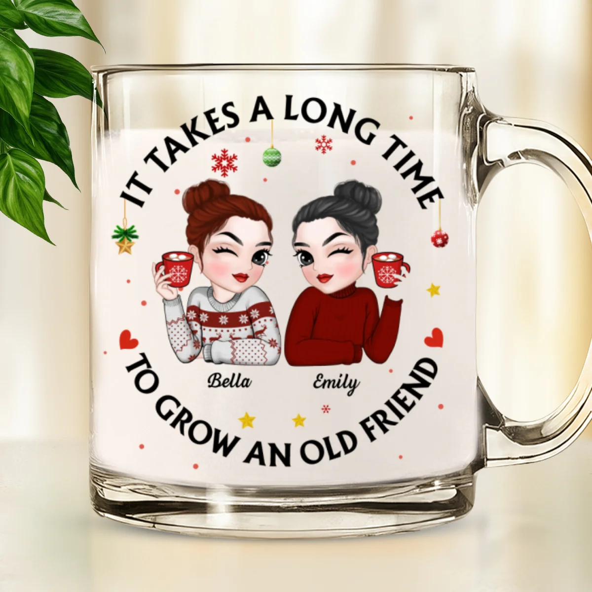 Lets Be Friends Until We Are Old - Personalized Custom Glass Mug - Image 6