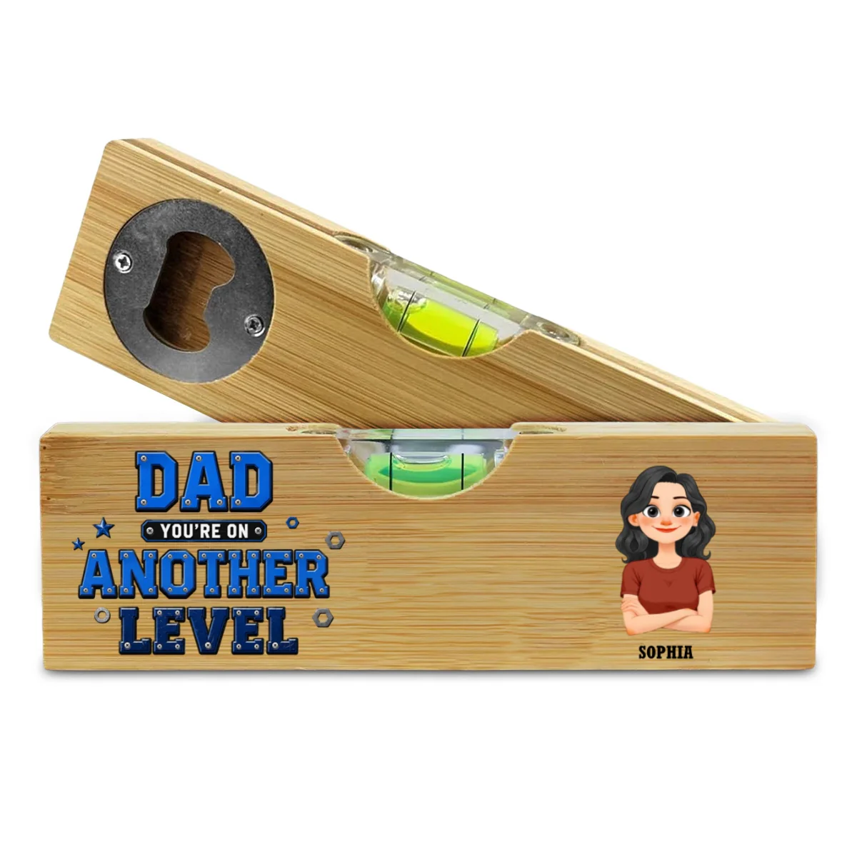 Level Up - Personalized Custom Wooden Spirit Level Bottle Opener - Image 7