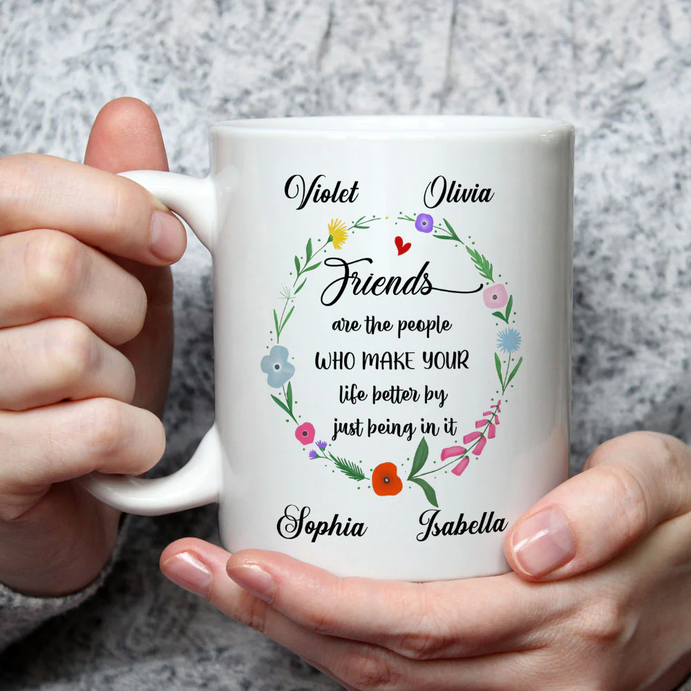 Life Better With Friends - Personalized Custom Coffee Mug - Image 2