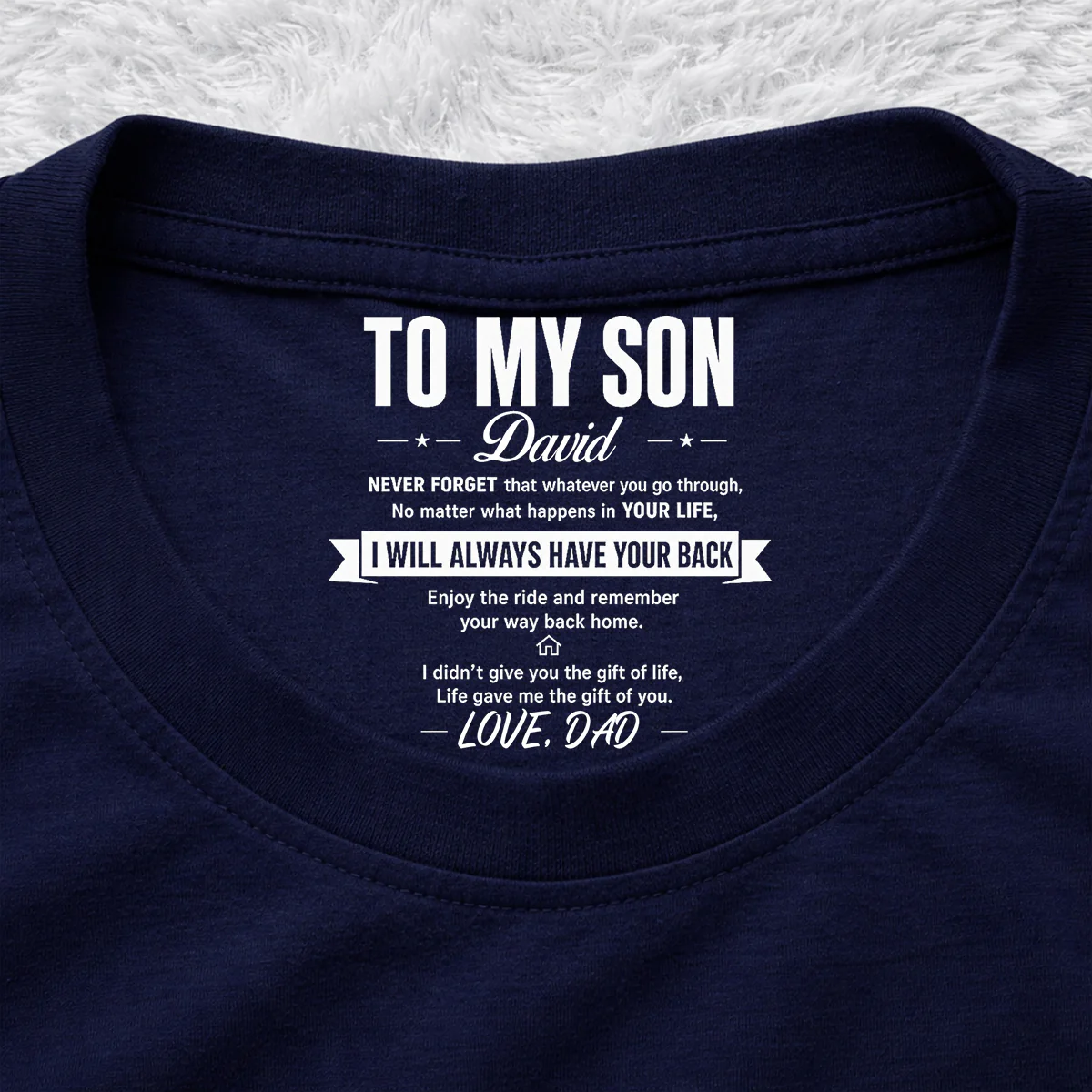 Life Gave Me The Gift Of You - Personalized Custom Inside Neck Print T-Shirt