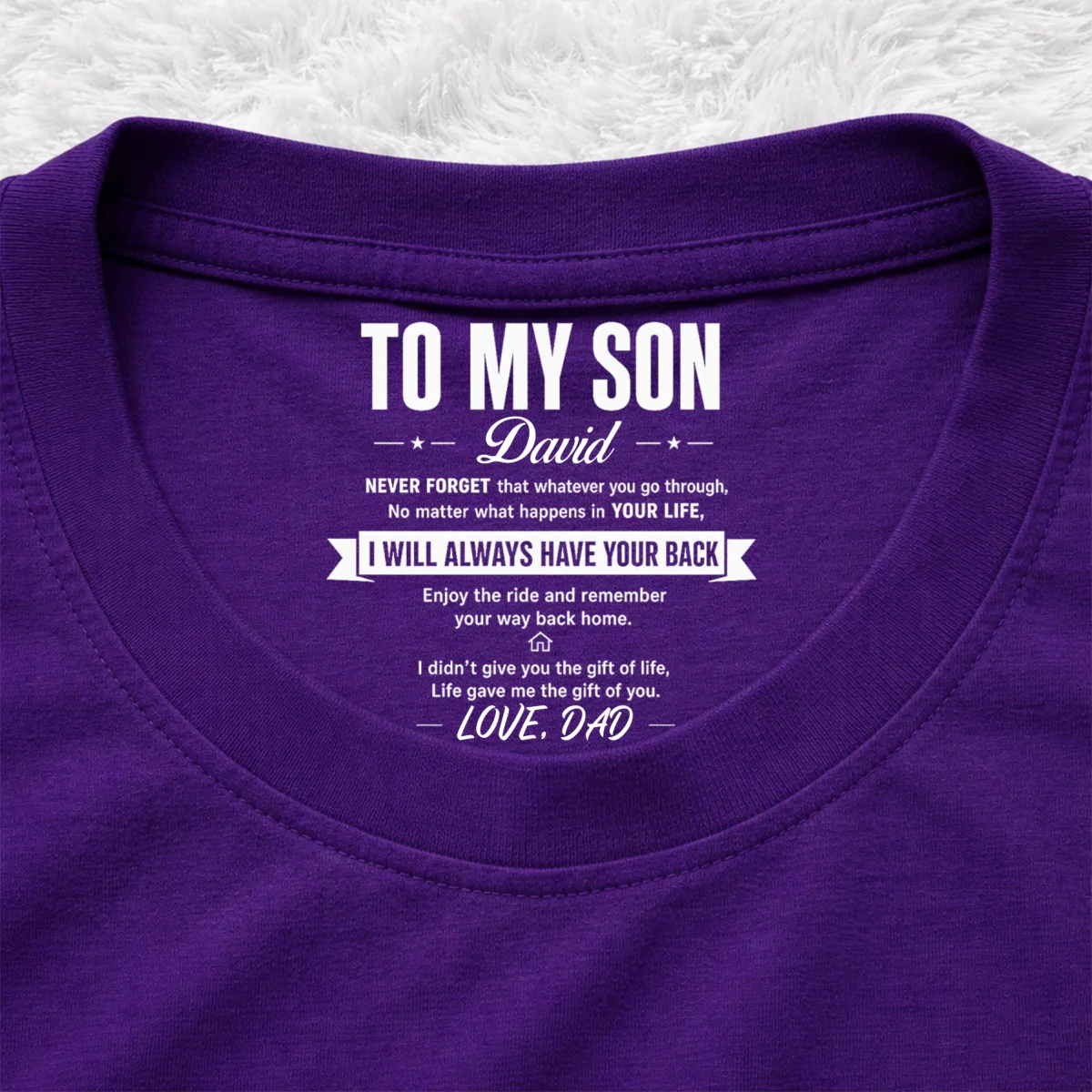Life Gave Me The Gift Of You - Personalized Custom Inside Neck Print T-Shirt - Image 11