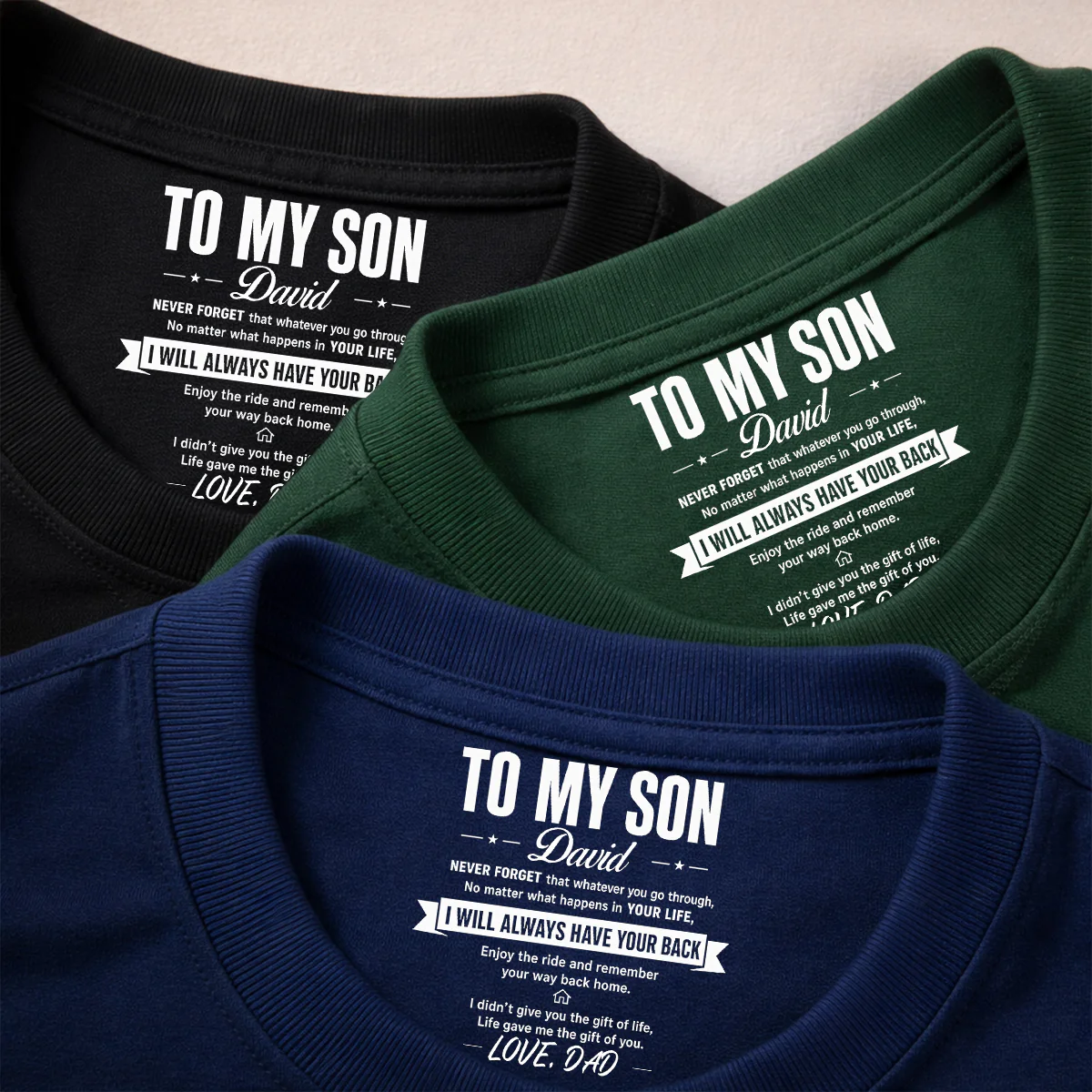 Life Gave Me The Gift Of You - Personalized Custom Inside Neck Print T-Shirt - Image 4