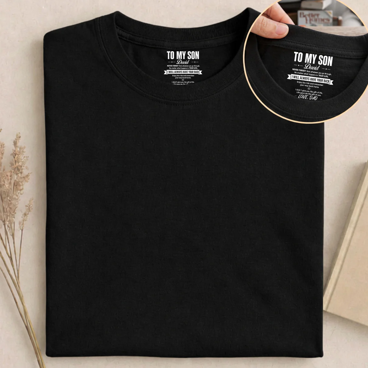 Life Gave Me The Gift Of You - Personalized Custom Inside Neck Print T-Shirt - Image 5