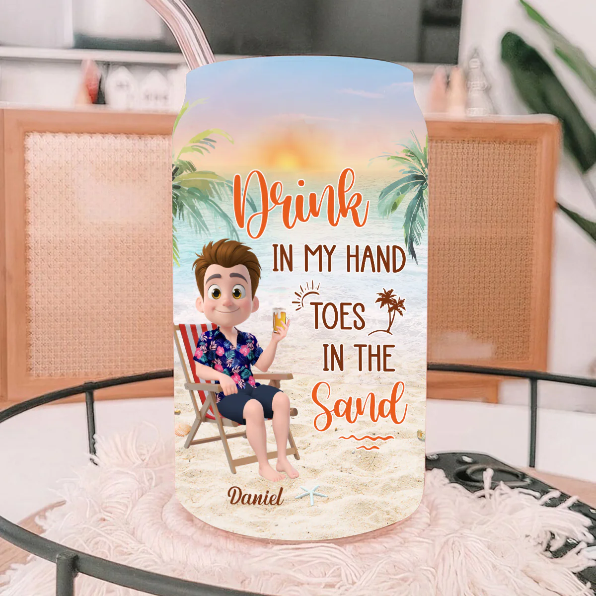 Life Is Better At The Beach - Personalized Custom Glass Can - Image 4