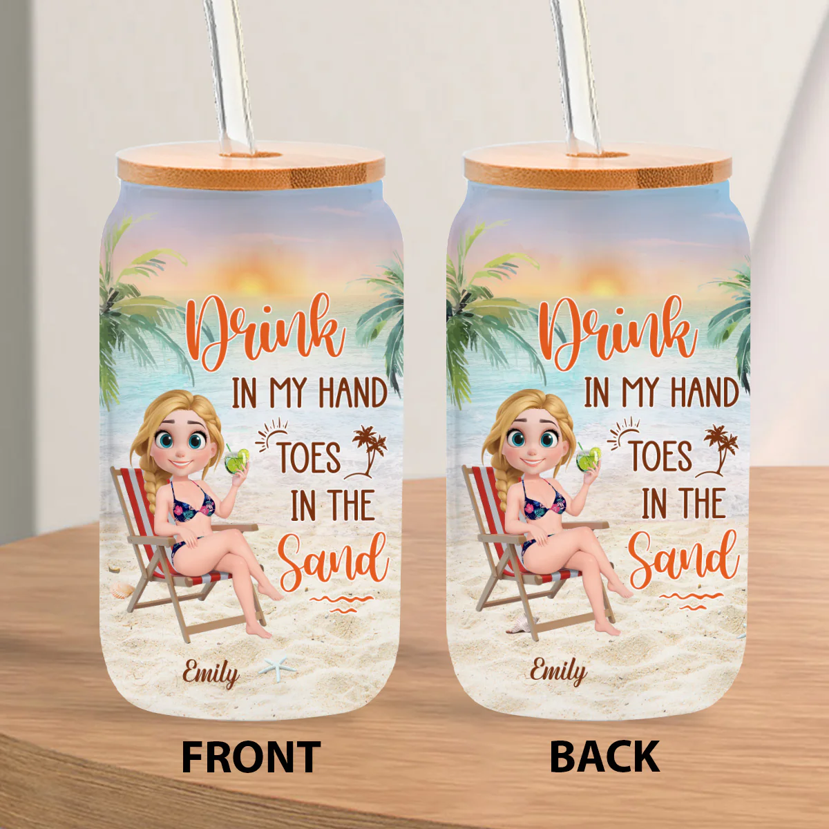 Life Is Better At The Beach - Personalized Custom Glass Can - Image 5