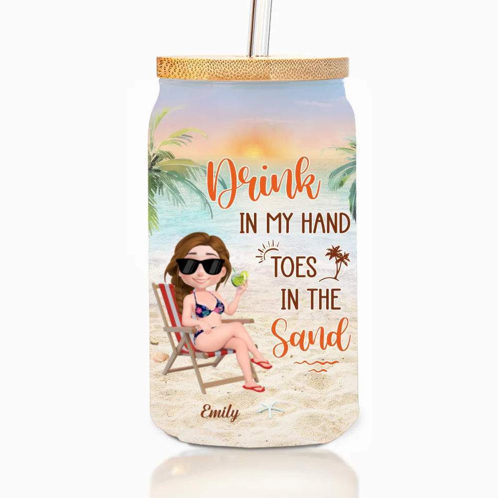 Life Is Better At The Beach - Personalized Custom Glass Can - Image 7