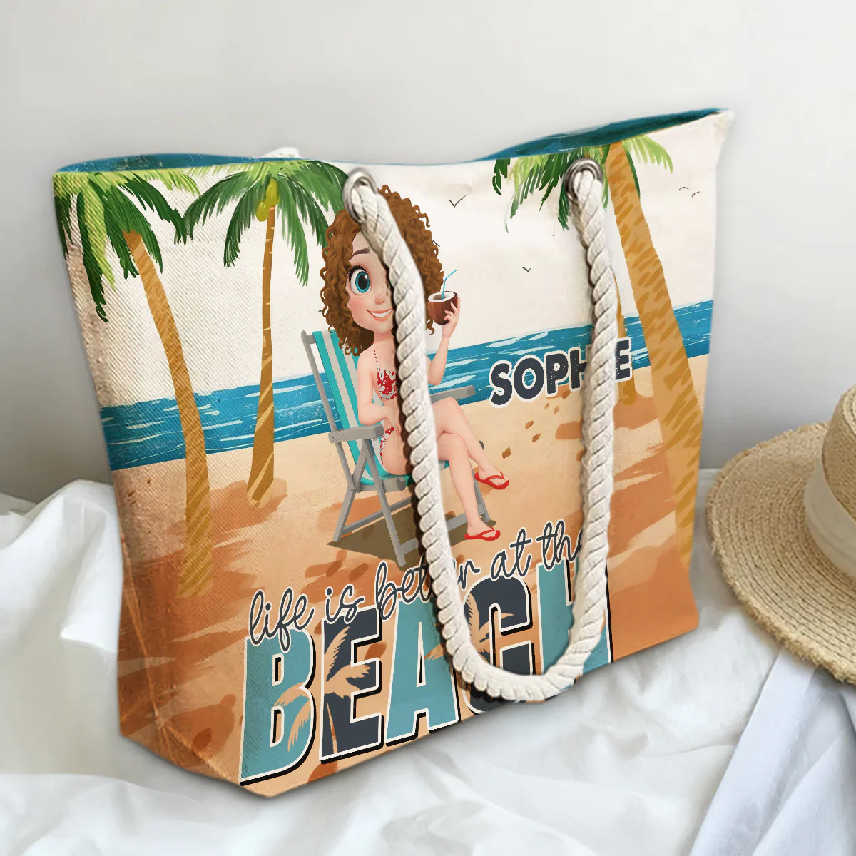Life Is Better - Personalized Custom Beach Bag - Image 3