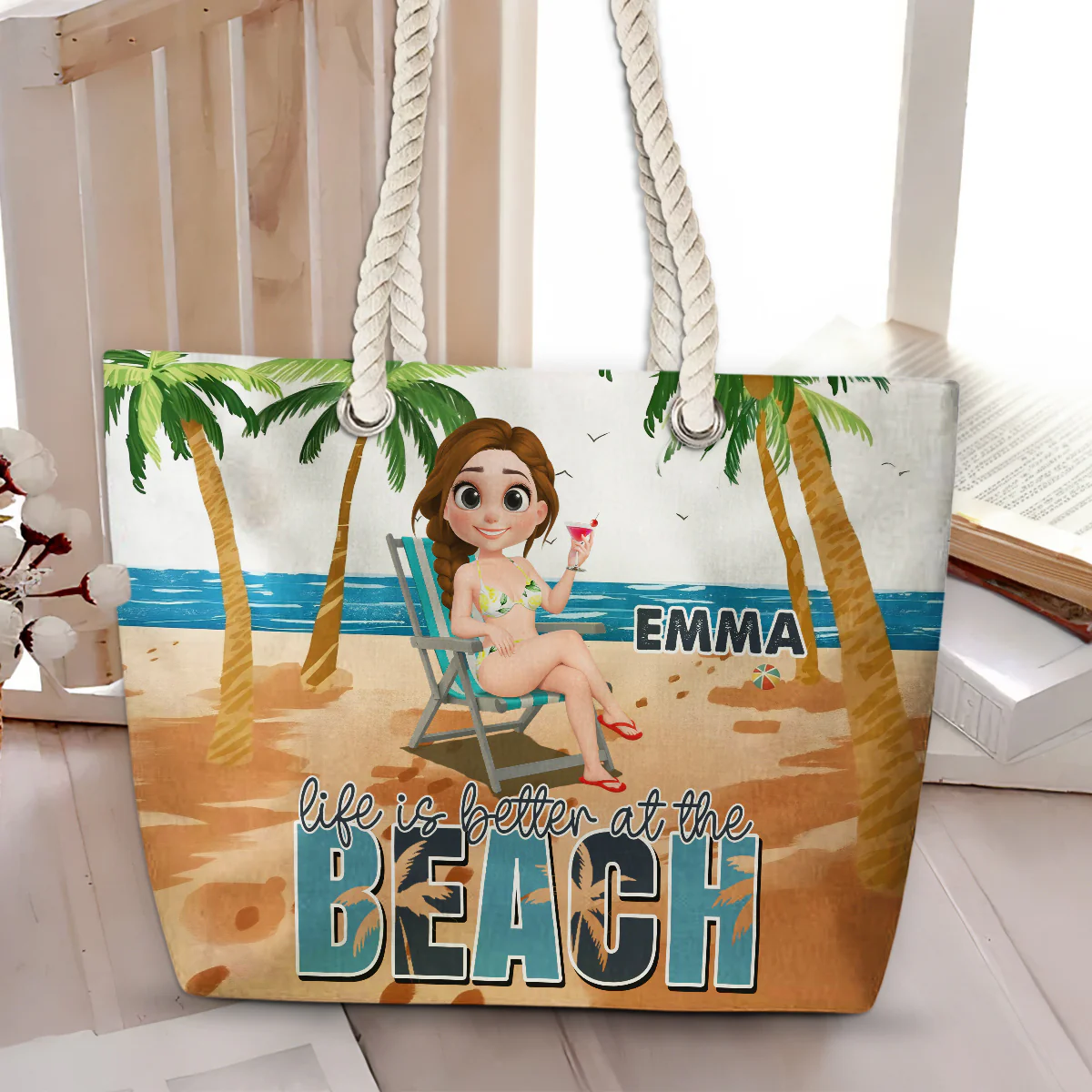 Life Is Better - Personalized Custom Beach Bag - Image 4