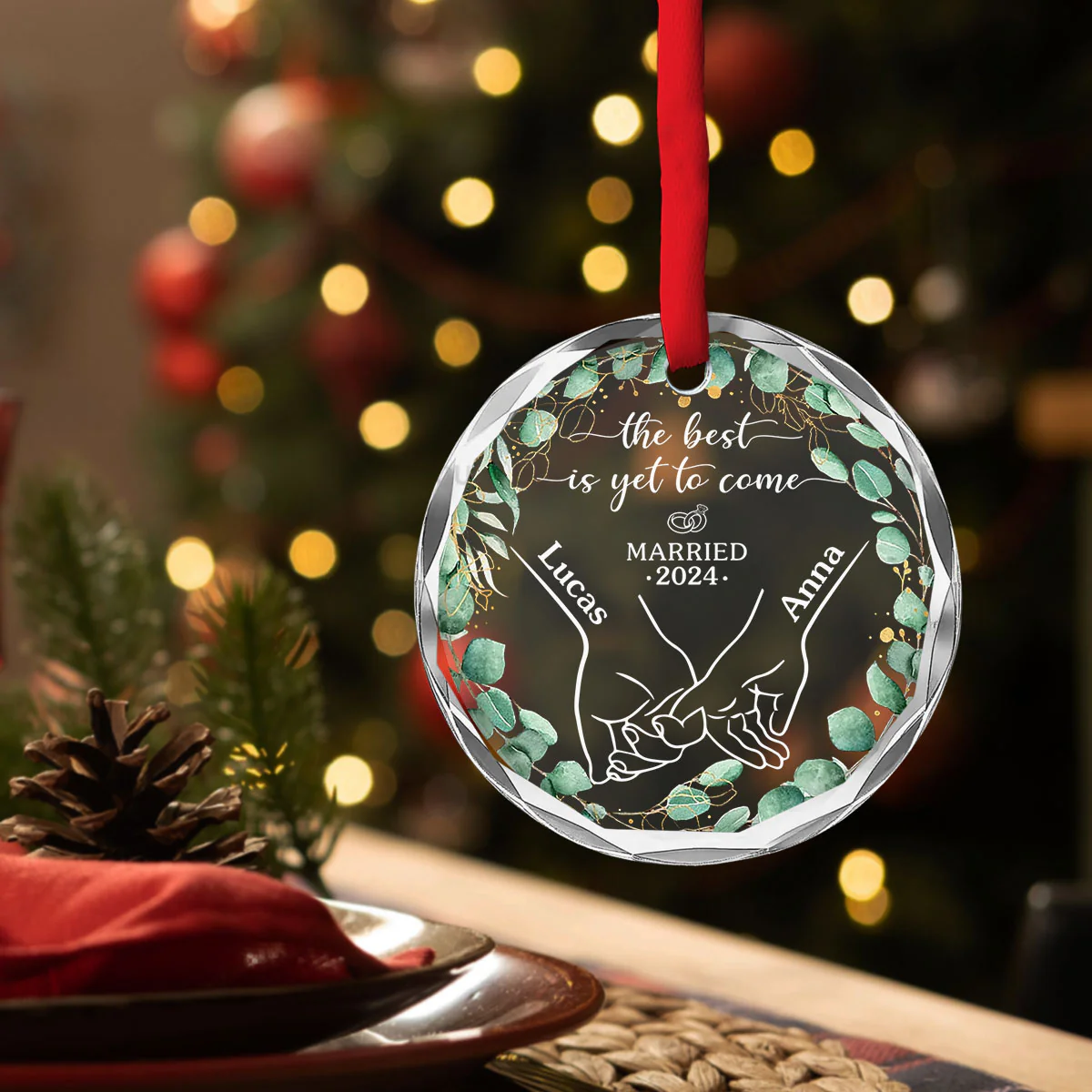 Life Is Better When We Grow Old Together - Personalized Custom Glass Ornament - Image 4