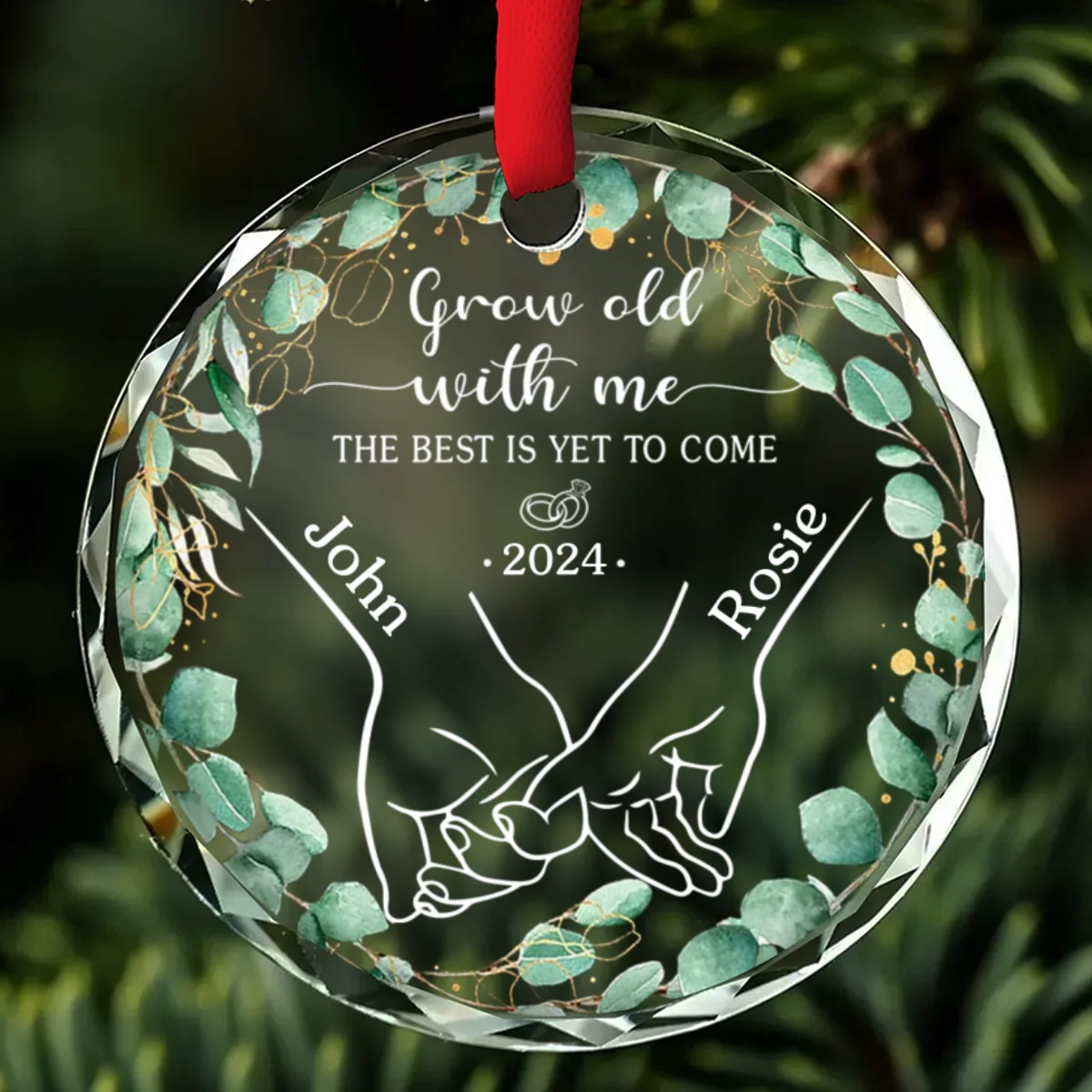 Life Is Better When We Grow Old Together - Personalized Custom Glass Ornament - Image 6