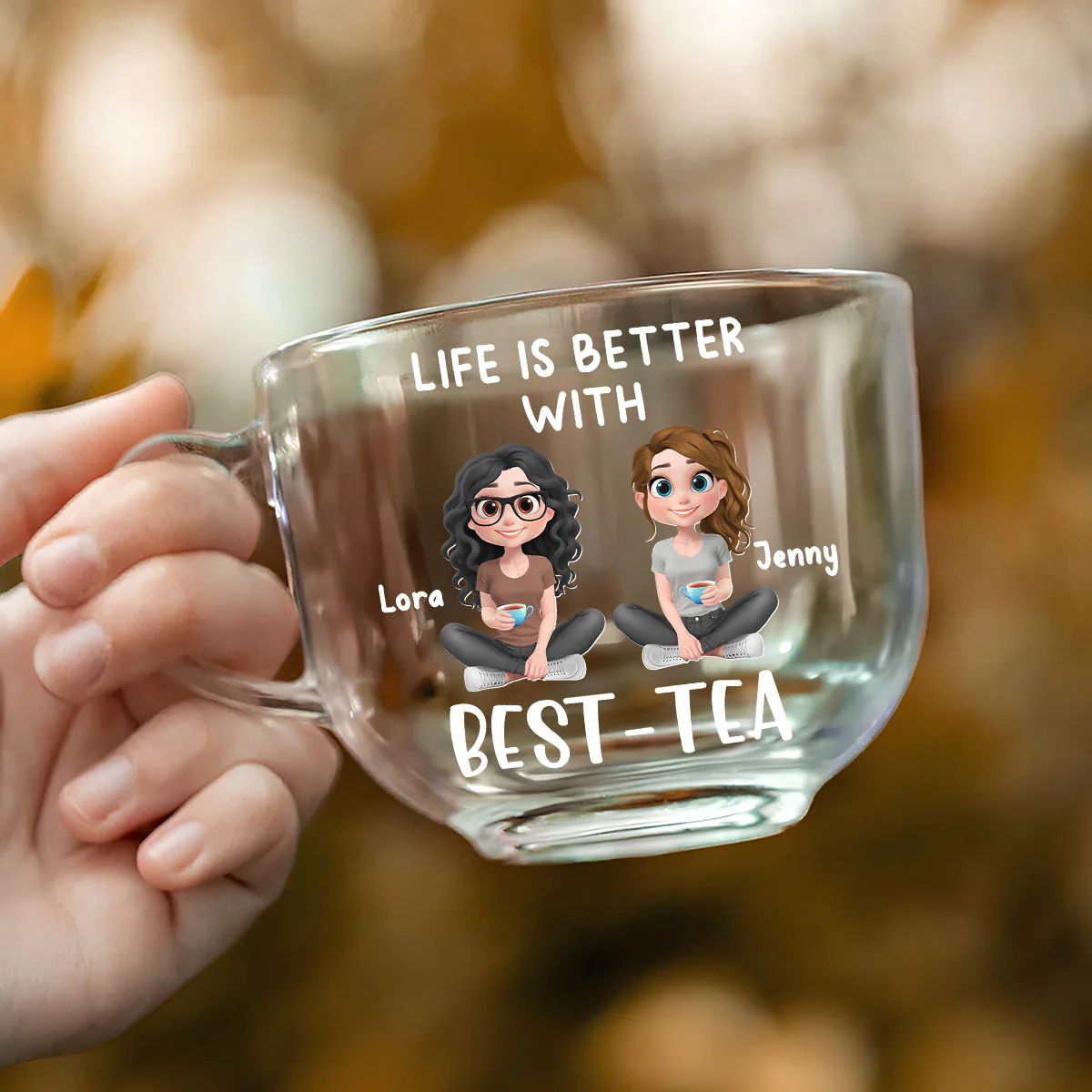 Life Is Better With Best Tea - Personalized Custom Glass Tea Cup - Image 3