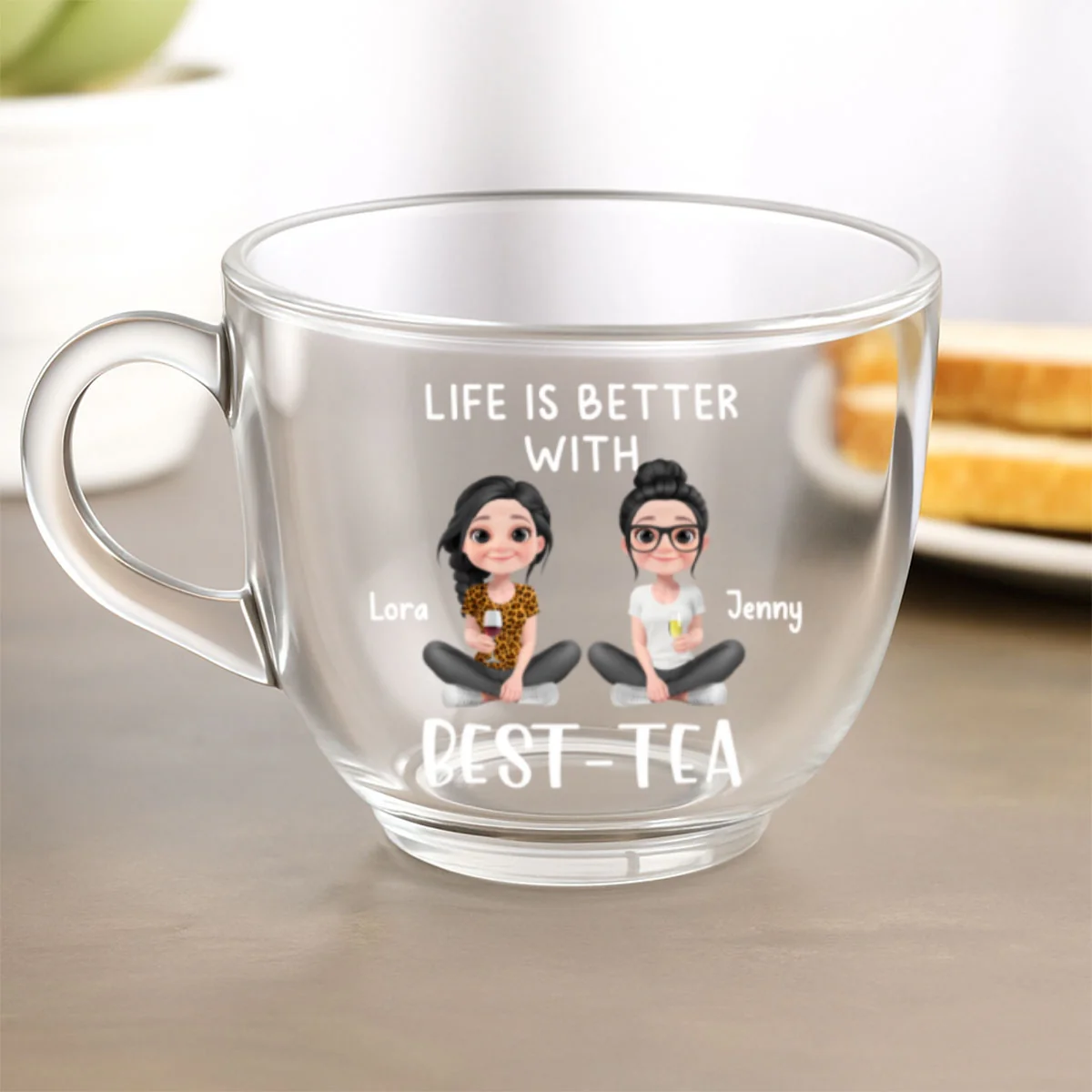 Life Is Better With Best Tea - Personalized Custom Glass Tea Cup - Image 7
