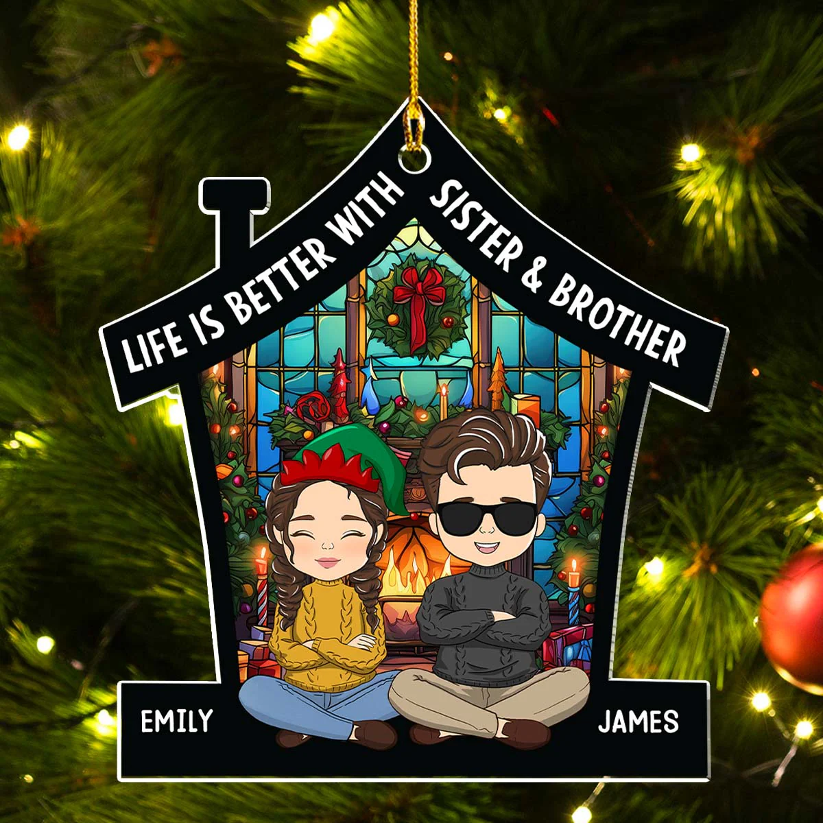 Life Is Better With Family - Personalized Custom Acrylic Ornament - Image 4