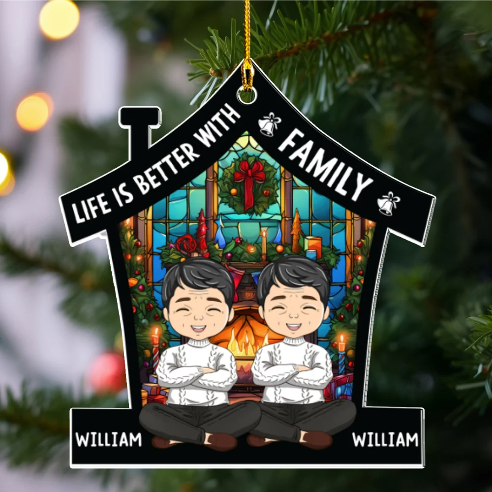 Life Is Better With Family - Personalized Custom Acrylic Ornament - Image 6