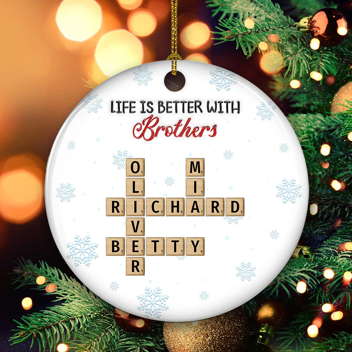 Life Is Better With Friends -  Personalized Custom 3D Inflated Effect Ceramic Ornament - Image 3