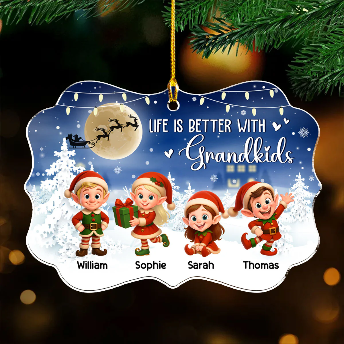Life Is Better With Grandkids 2025 - Personalized Custom Acrylic Ornament - Image 3