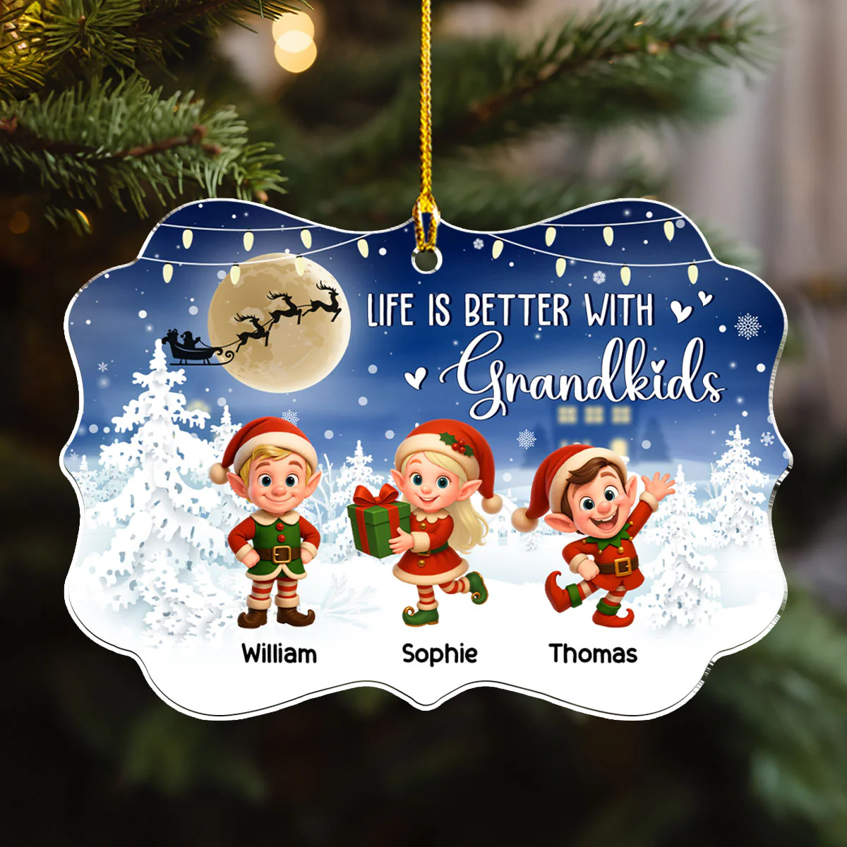 Life Is Better With Grandkids 2025 - Personalized Custom Acrylic Ornament - Image 4