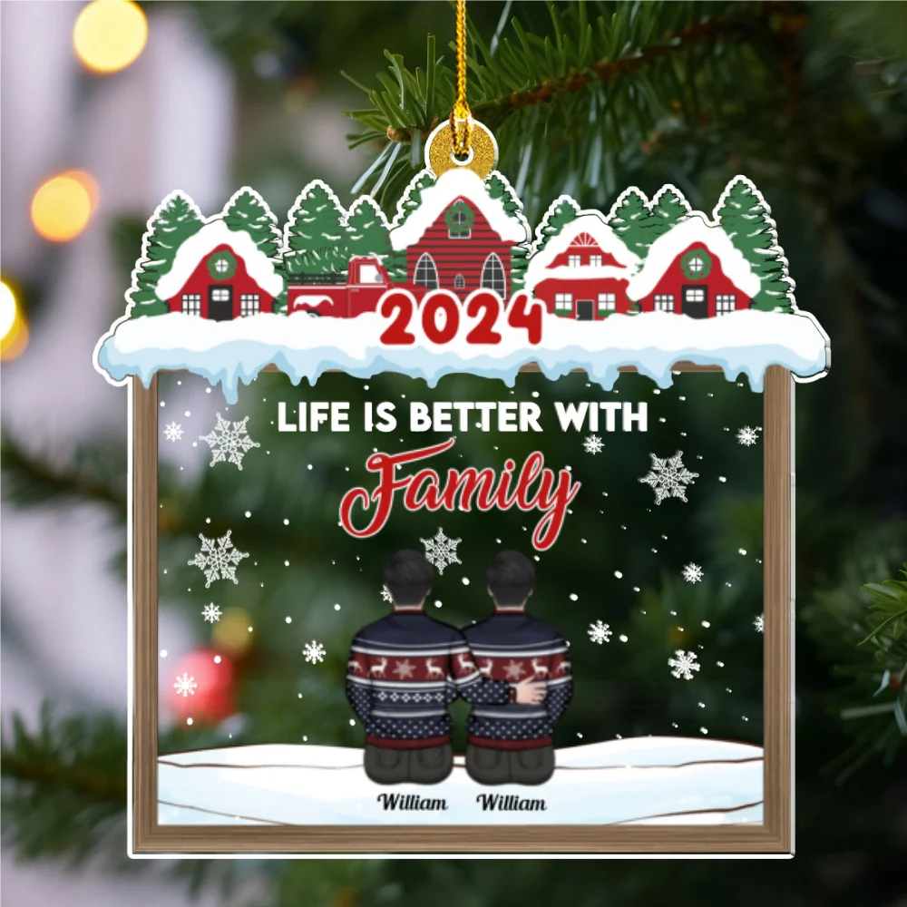 Life Is Better With Siblings - Personalized Custom Acrylic Ornament - Image 5