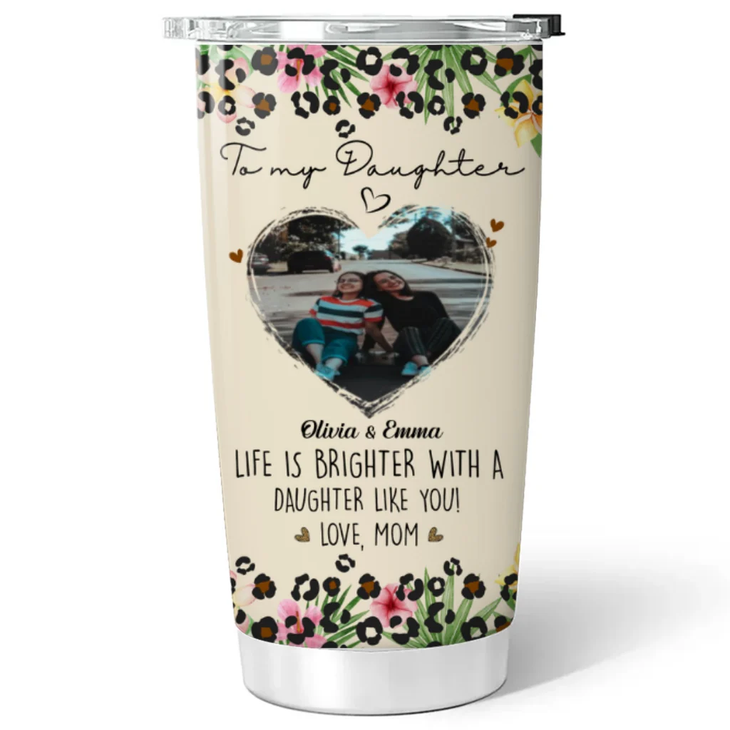 Life Is Brighter With A Daughter Like You Photo - Personalized Custom Tumbler - Image 3