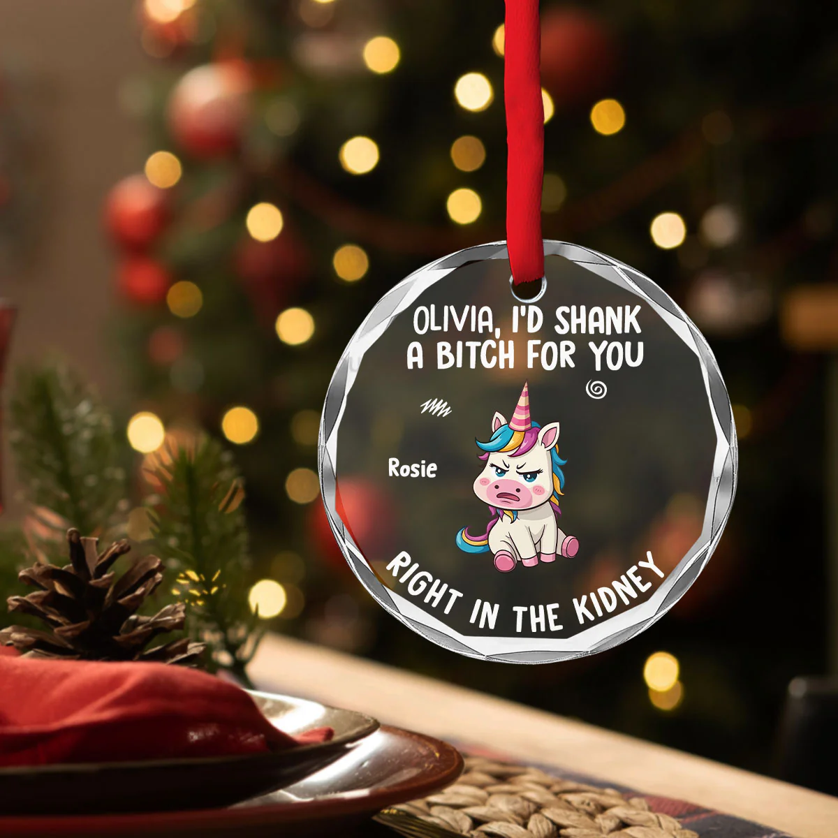 Life Is Too Short For Fake Friends  - Personalized Custom Glass Ornament - Image 2