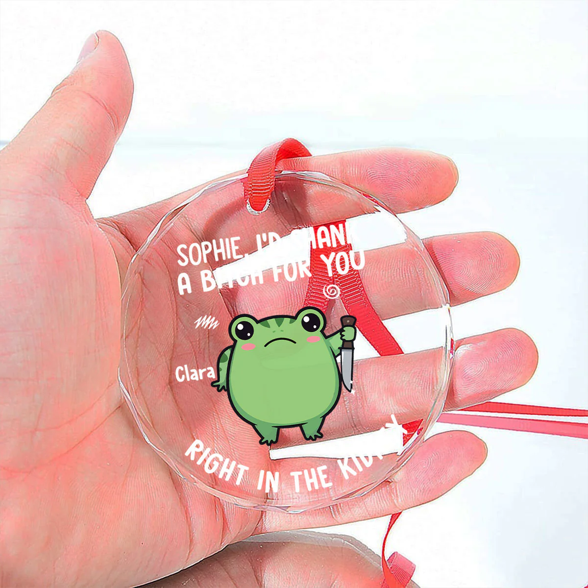 Life Is Too Short For Fake Friends  - Personalized Custom Glass Ornament - Image 3