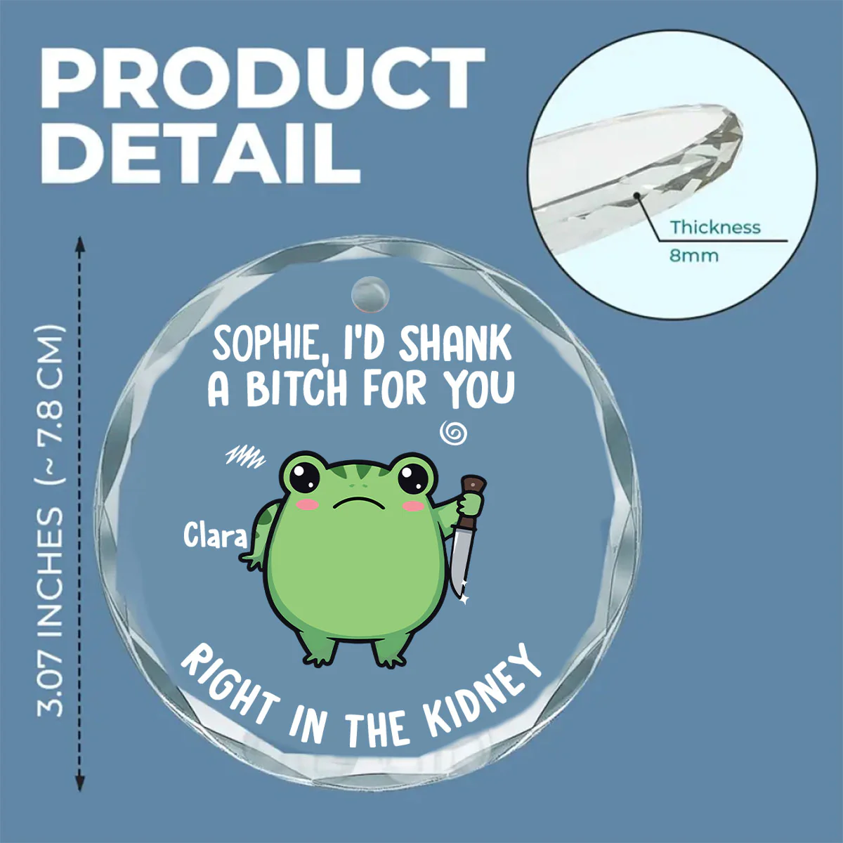 Life Is Too Short For Fake Friends  - Personalized Custom Glass Ornament - Image 5