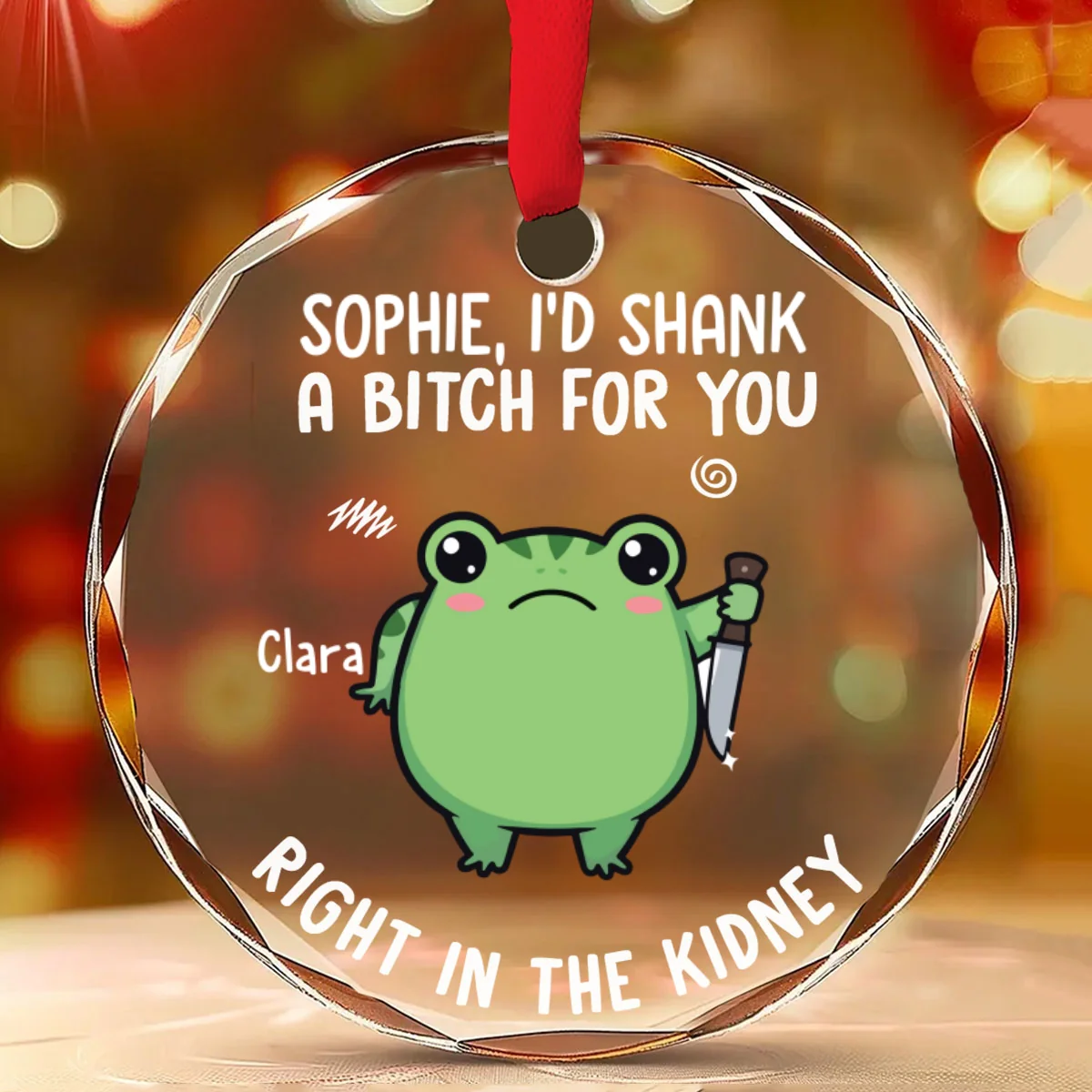 Life Is Too Short For Fake Friends  - Personalized Custom Glass Ornament - Image 6