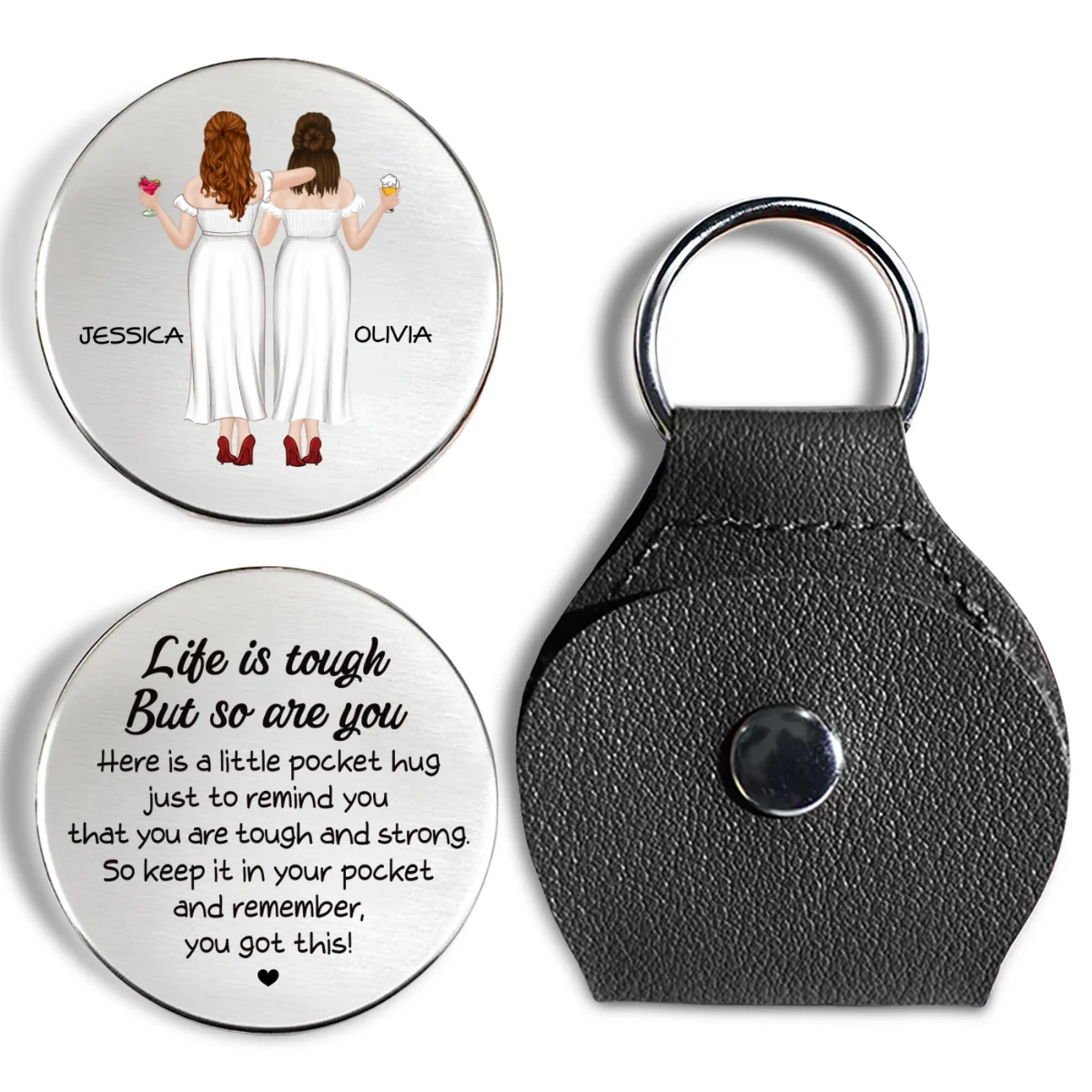 Life Is Tough But So Are You - Personalized Custom Pocket Hug - Image 7