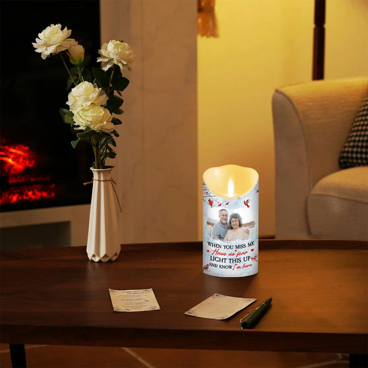 Light This Up When You Miss Me - Personalized Custom LED Candle - Image 4