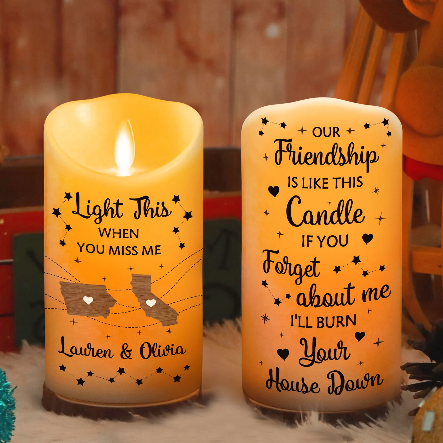 Light This When You Miss Me - Personalized Custom LED Candle - Image 2