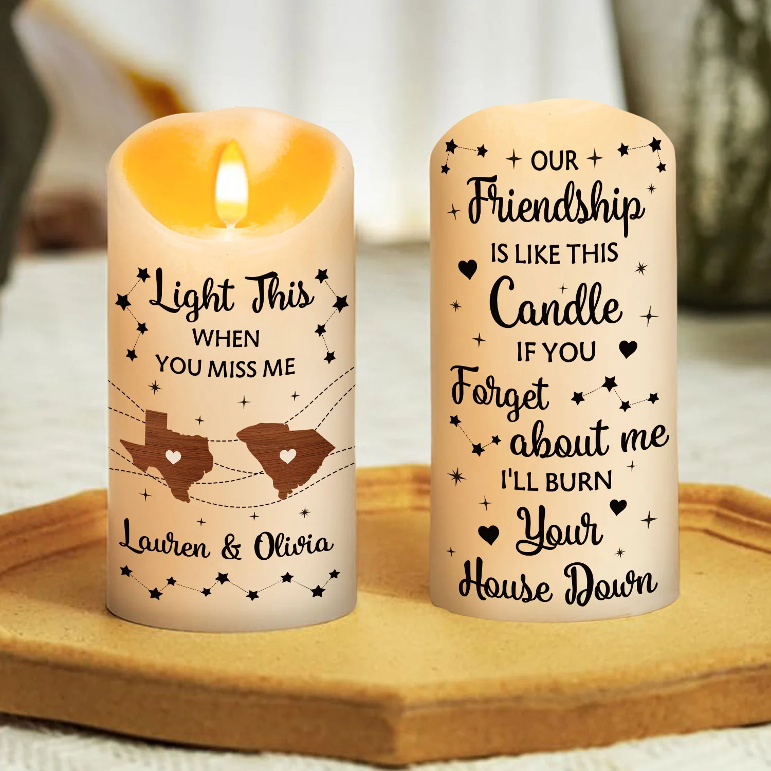 Light This When You Miss Me - Personalized Custom LED Candle - Image 4
