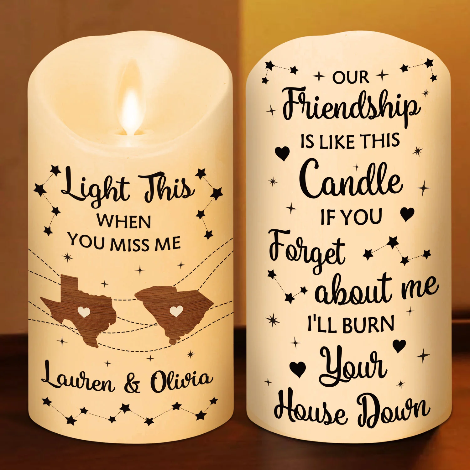 Light This When You Miss Me - Personalized Custom LED Candle - Image 5