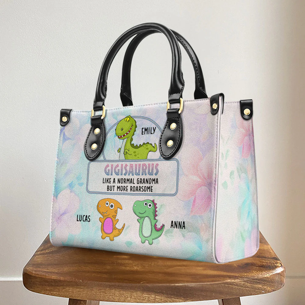 Like A Normal Grandma - Personalized Custom Leather Bag - Image 3