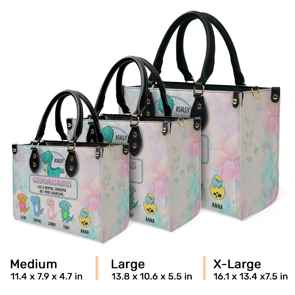 Like A Normal Grandma - Personalized Custom Leather Bag - Image 5