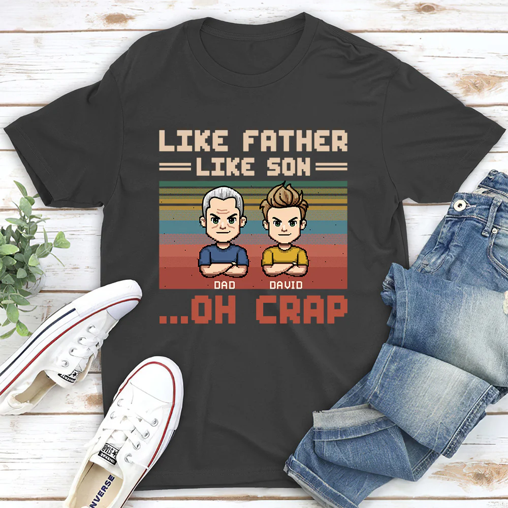 Like Dad Like Daughter Oh Crap - Personalized Custom Shirt - Image 4